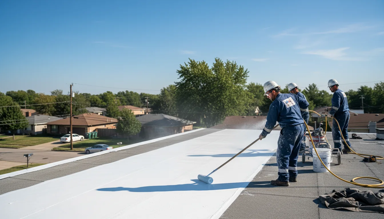 Commercial roof coating in Ben Franklin, TX near me